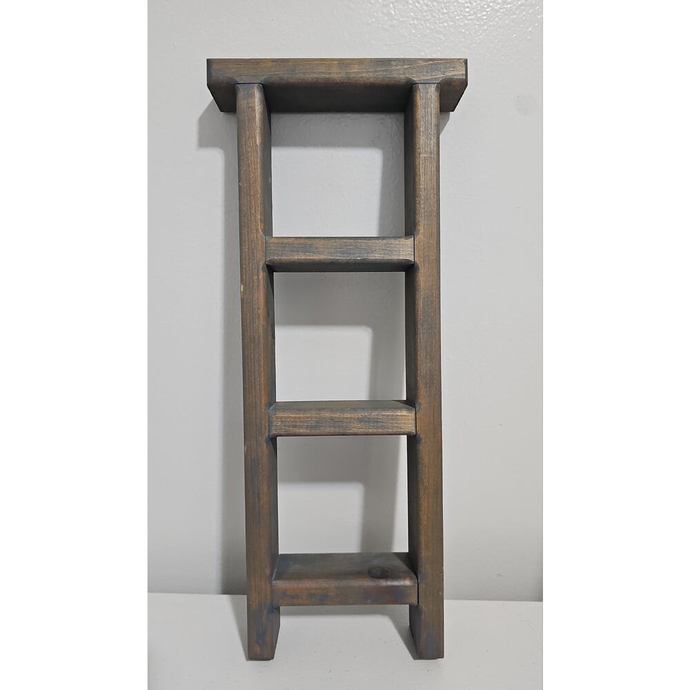 Wooden Trinket Ladder Display Shelf Farmhouse Country Cottagecore Wall Hanging - Picture 2 of 13